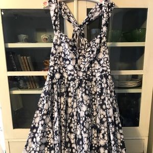 French Connection Navy and White Dress